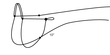 diagram of final stage of knots for tying a rope halter