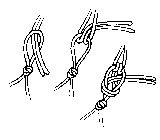 three steps to tying an alternate knot for tying halter to horse